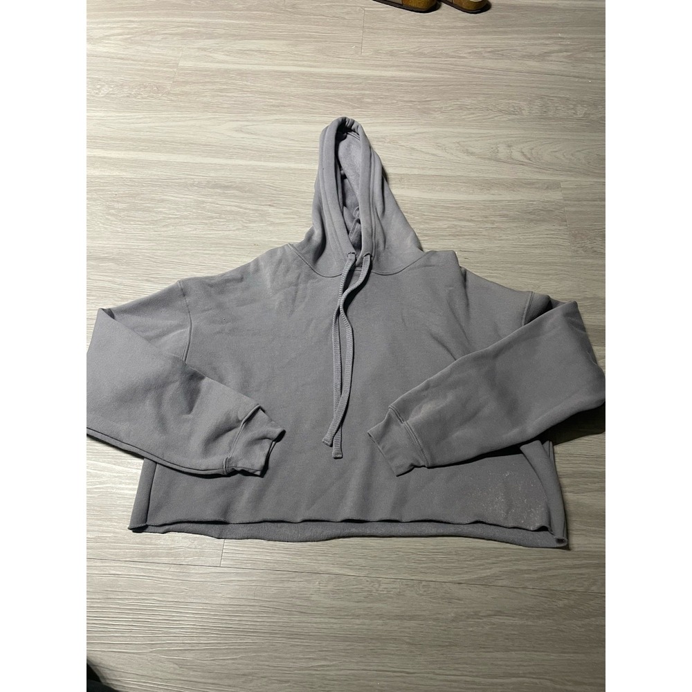 BELLA+CANVAS Fleece Collection Gray Fleece Pullover Hoodie Womens M Cotton Blend